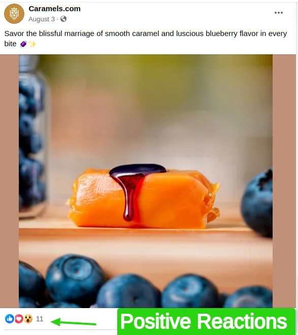 Facebook Caramels Positive Reactions