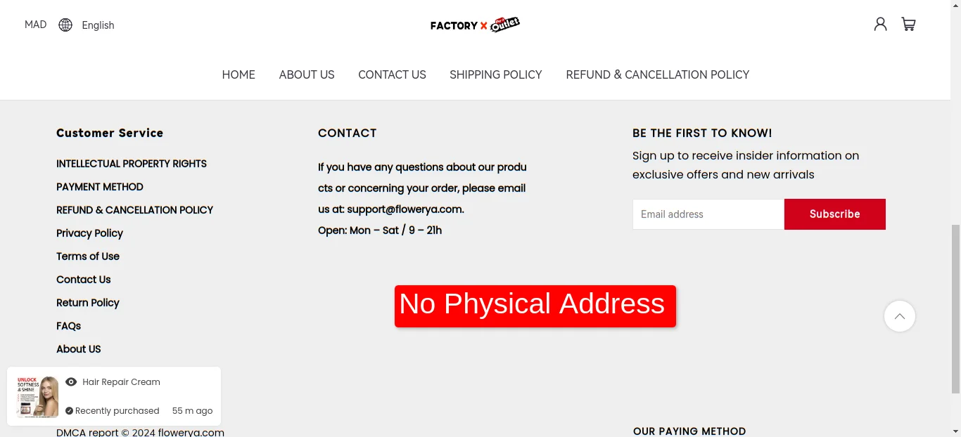 Lack of Physical Address